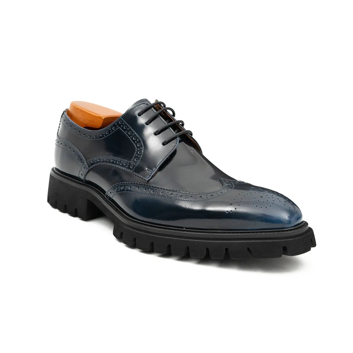 Blue derby brogue shoes DIVINCH