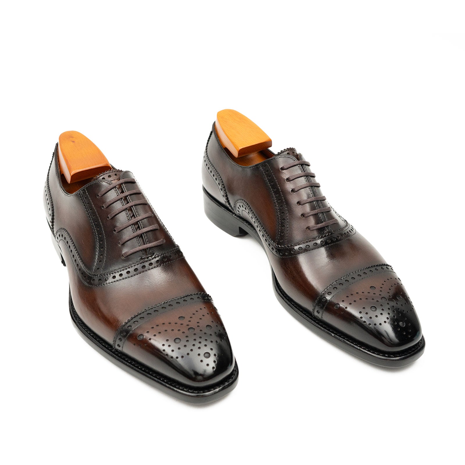 Patentleder Goodyear-Welt-Damenschuhe Braun