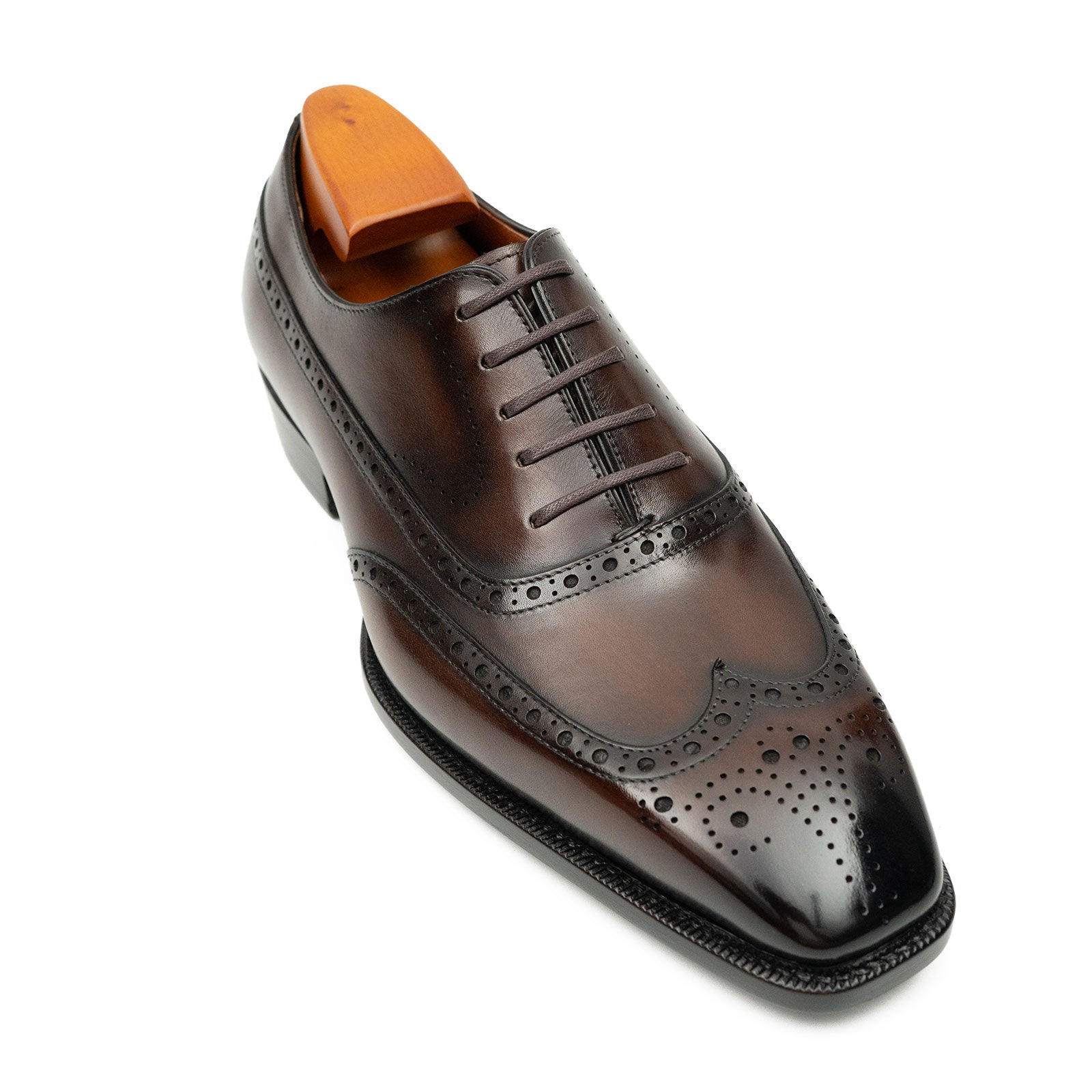 Patentleder Goodyear-Welt-Damenschuhe Braun