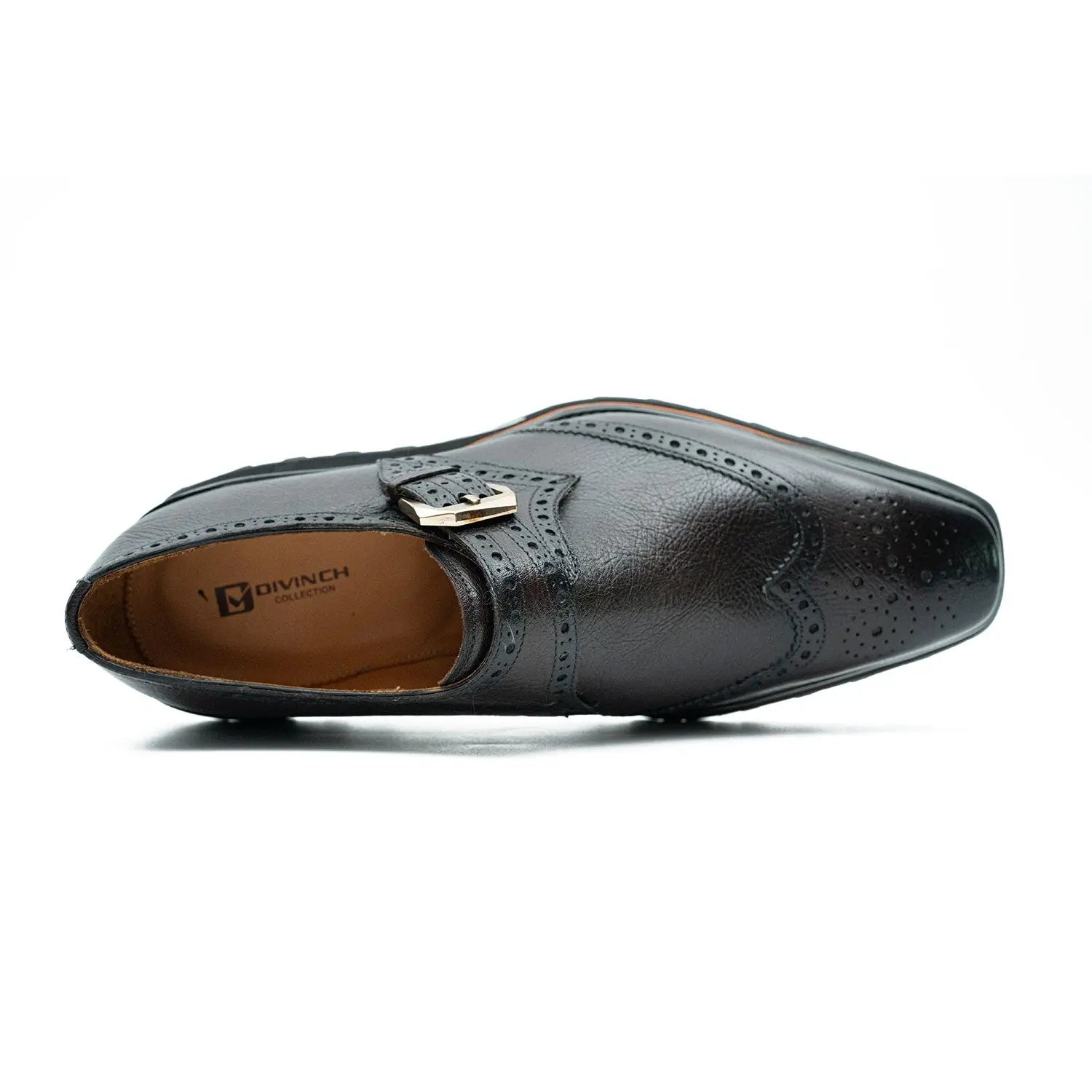 Grain of Tumbled Kangaroo Leather Monk Shoes Divinch