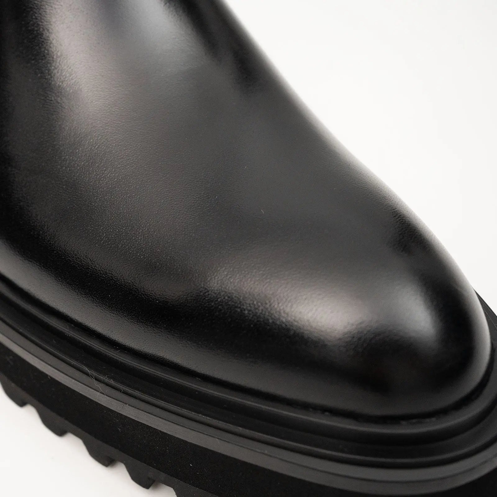 Men's Black Calfskin Buckle Chelsea Boots DIVINCH