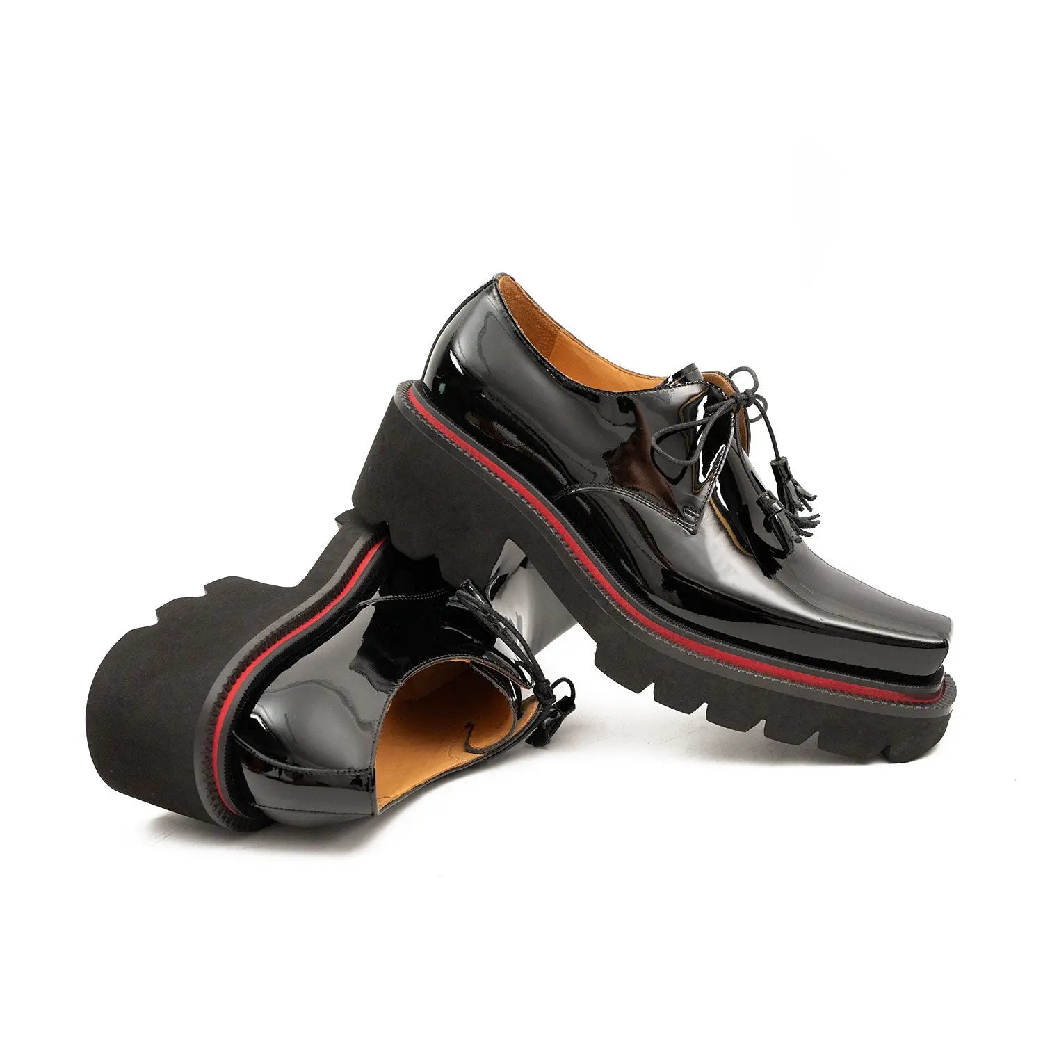 Herrenleder Derby Schuhe mit dicker Sohle