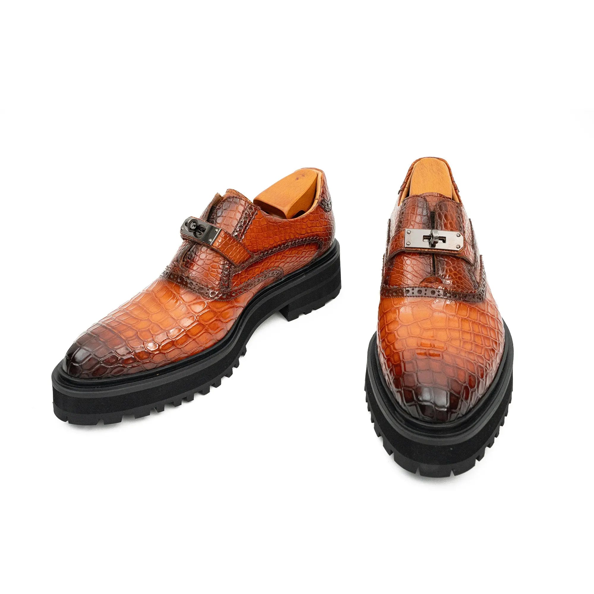 Nile Crocodile Leather Loafers Shoes Divinch