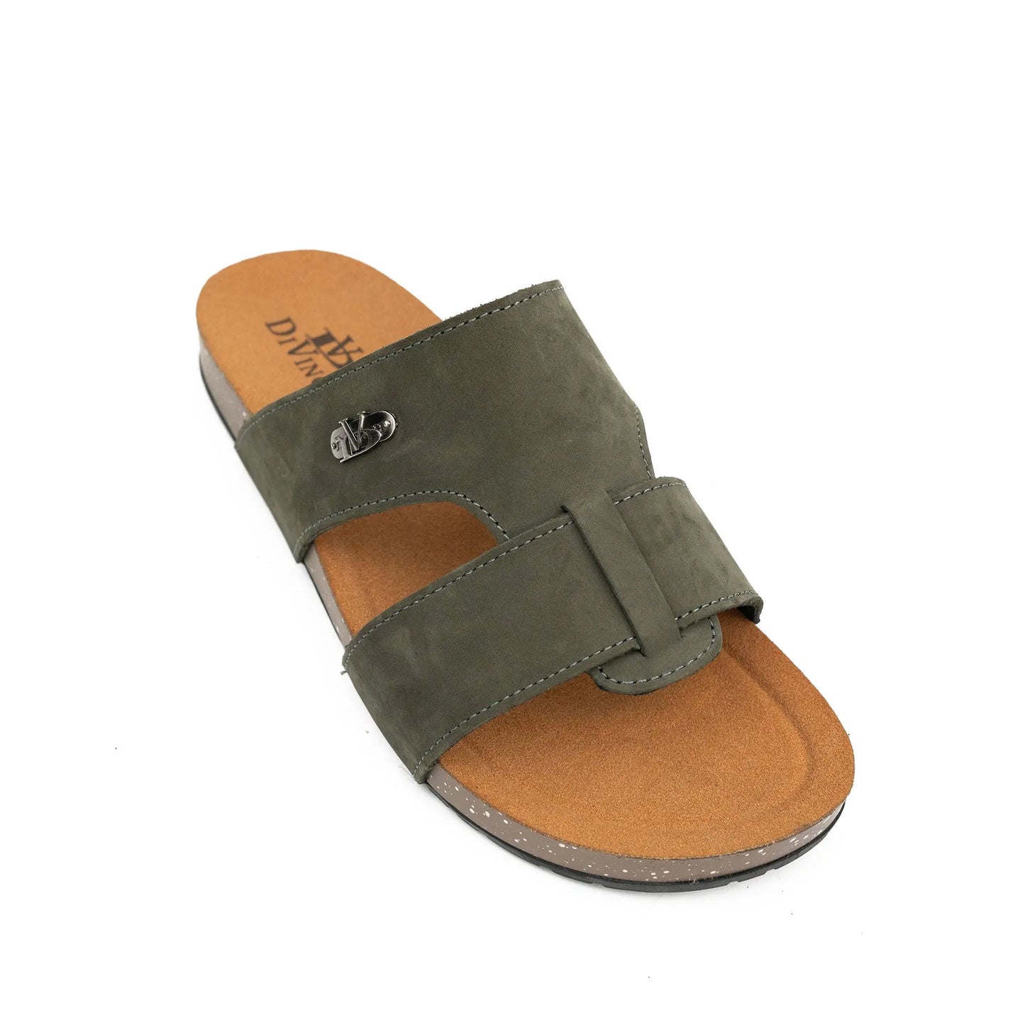 Olive Green Strap Slides DIVINCH