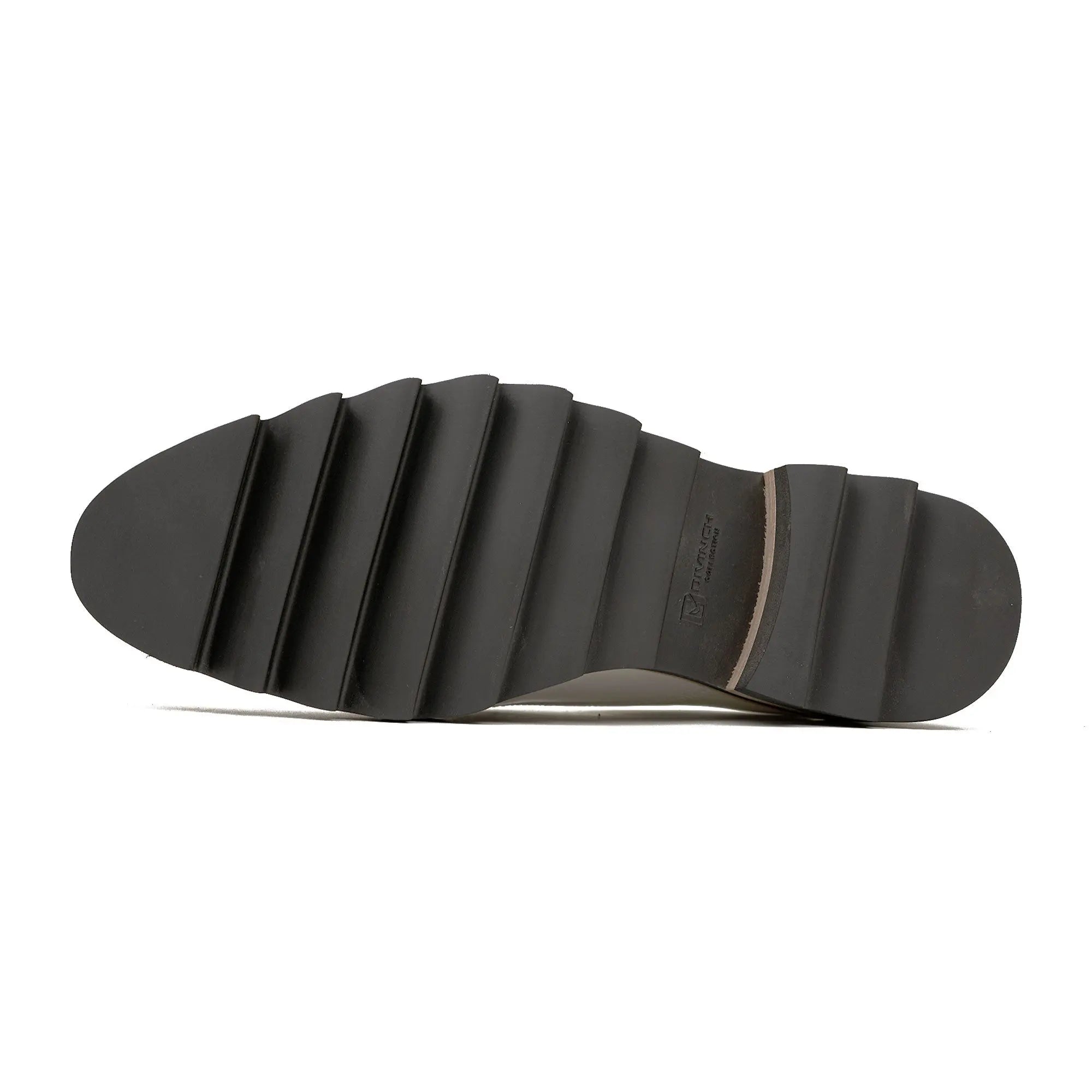 White Leather Monk Strap Shoes with Chunky Soles DIVINCH