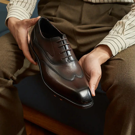 Handmade calfskin formal oxford shoes STO-988 Brown