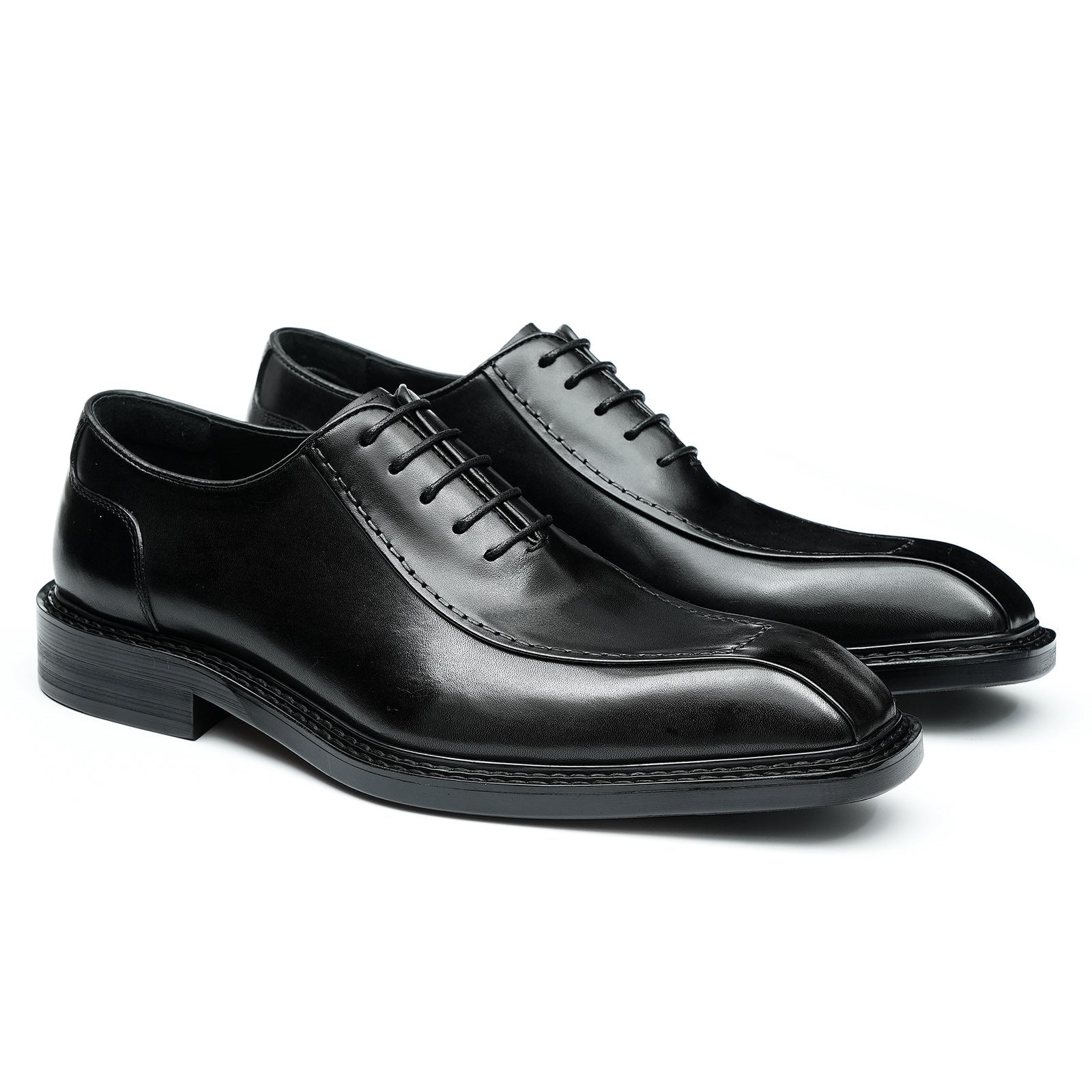 Soft sole pointed toe British retro Oxford men's shoes D96135 Black - Divinch