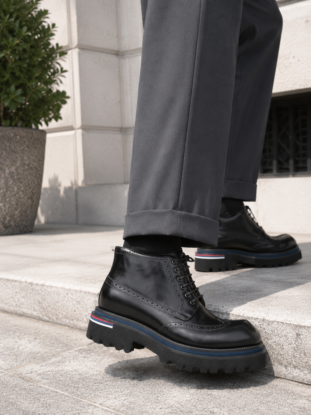 Black Lug Sole Combat Boot outfit scenario