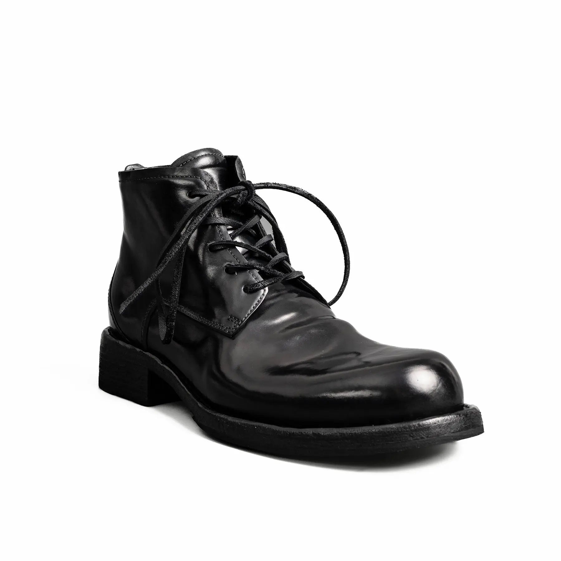 5-Eyelet Washed Cordovan Boots Black