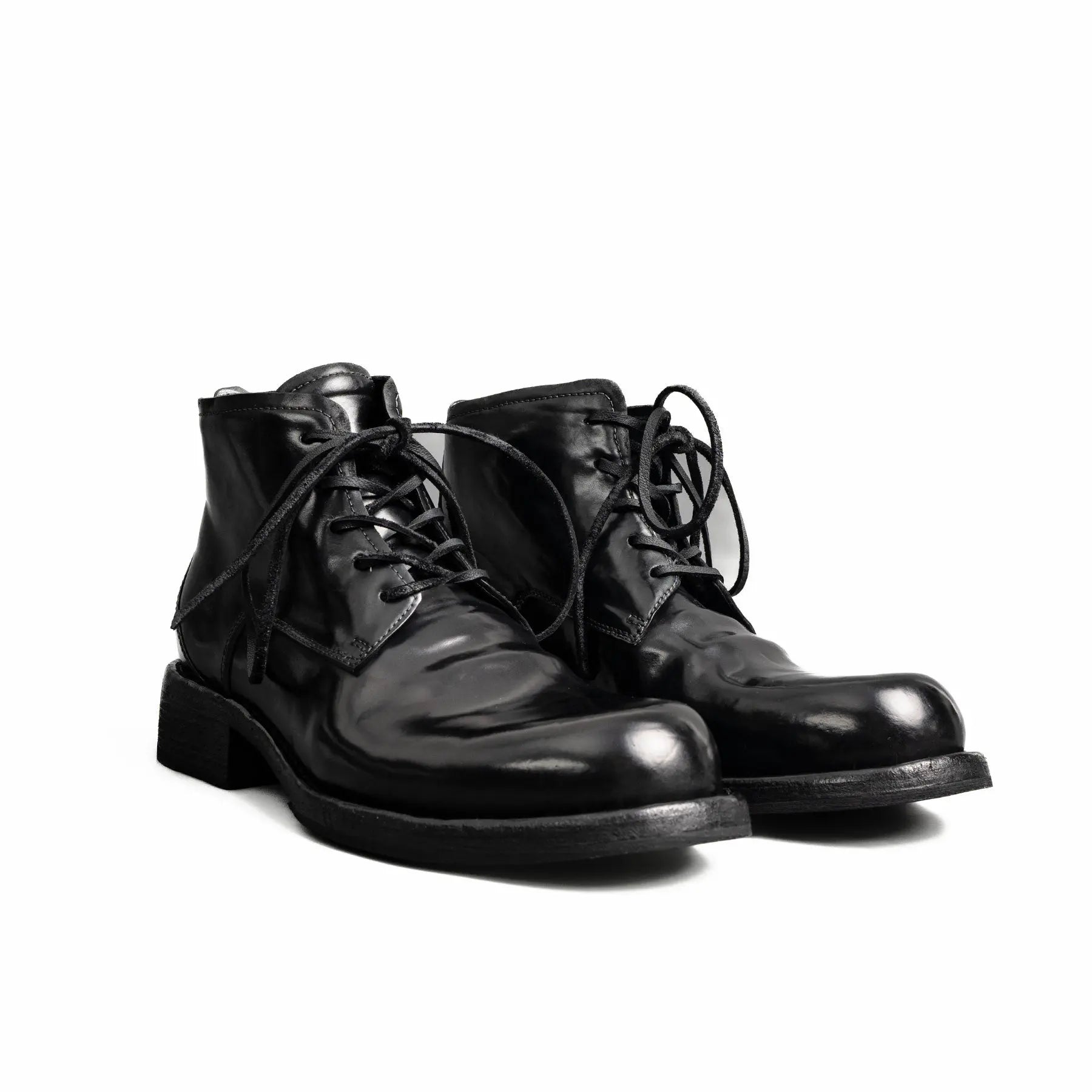 5-Eyelet Washed Cordovan Boots Black