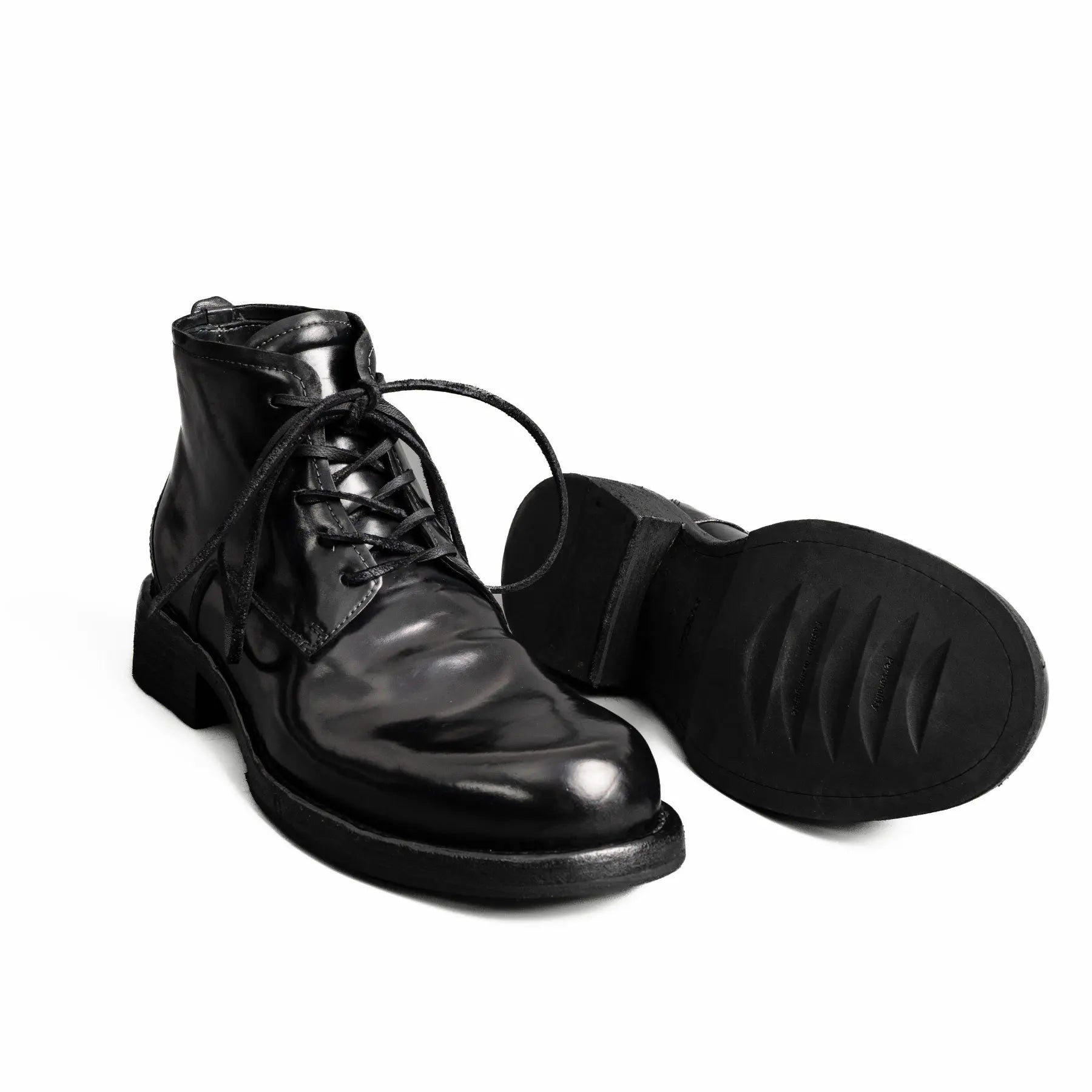 5-Eyelet Washed Cordovan Boots Black