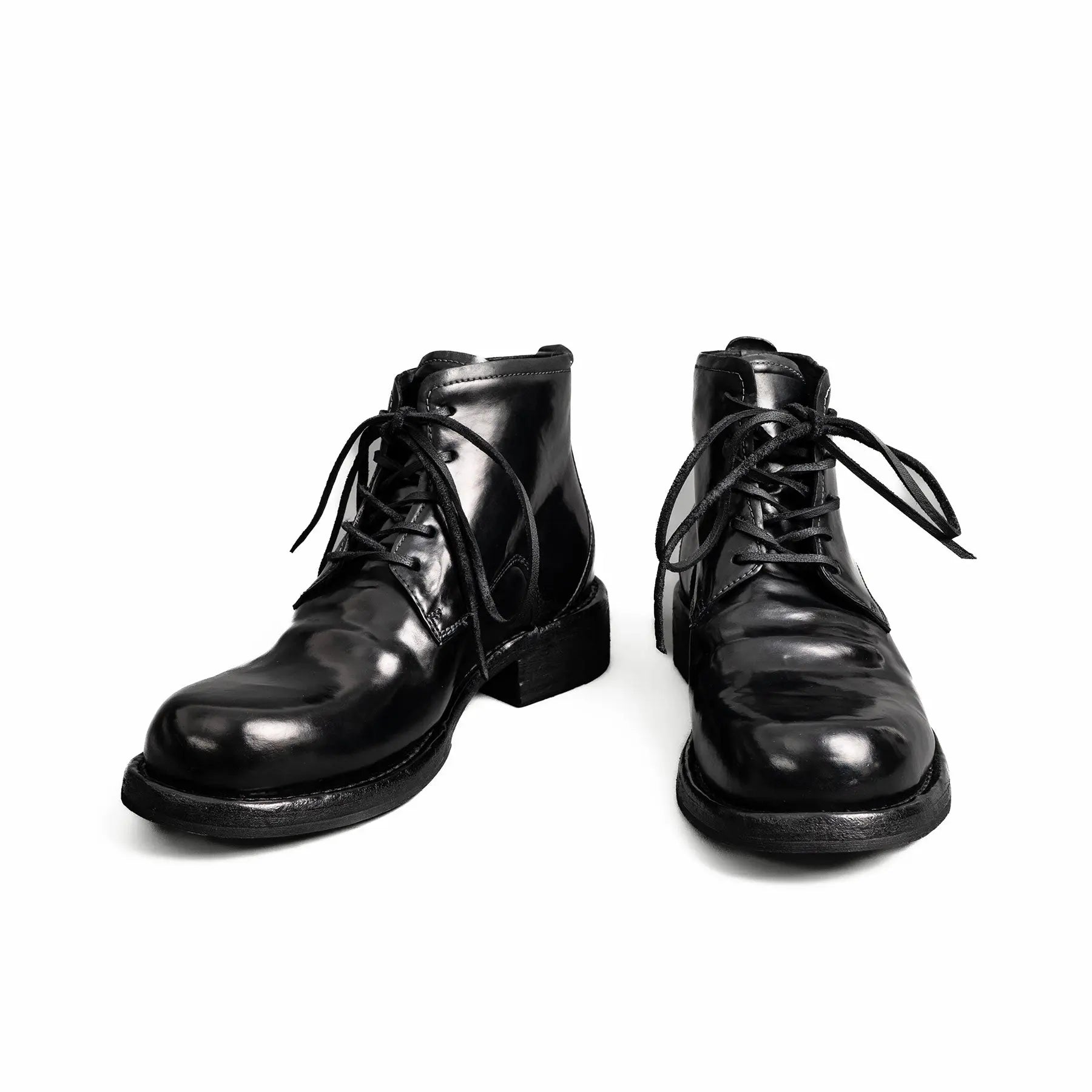 5-Eyelet Washed Cordovan Boots Black