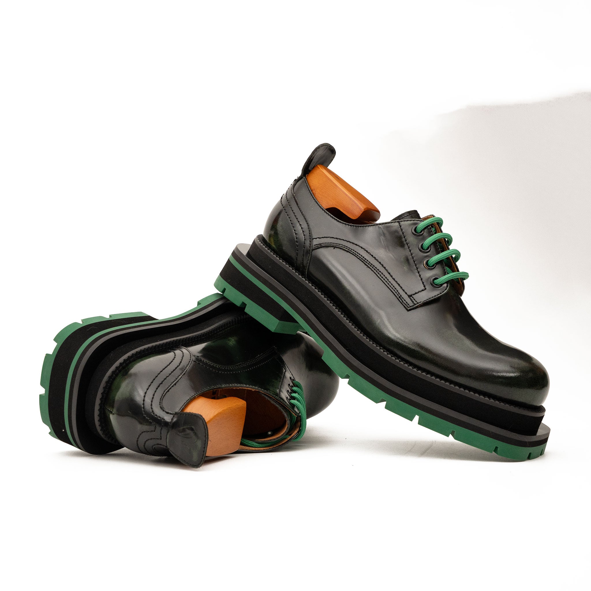 DIVINCH 8222KD-L black green platform derby dynamic pair view