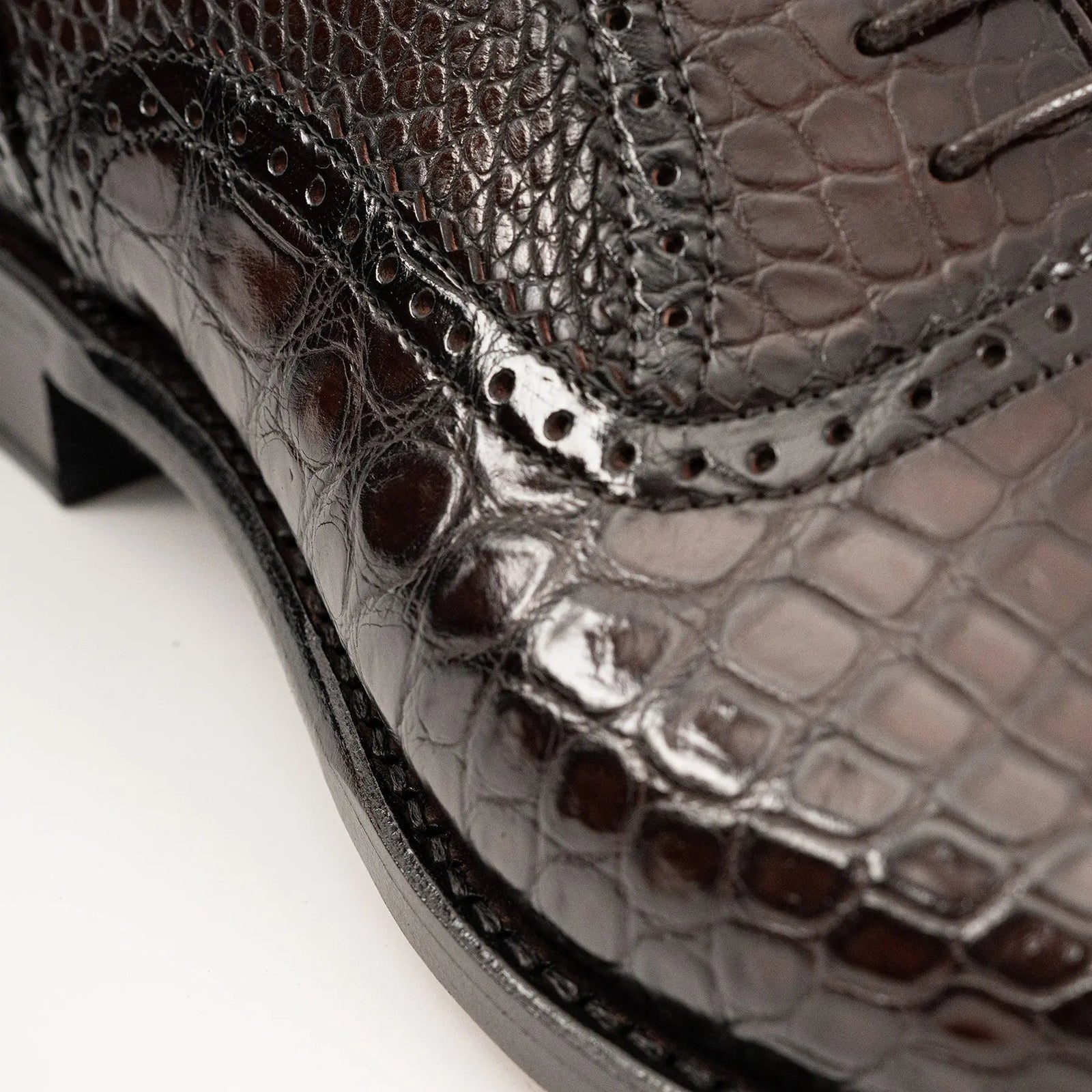 Alligator Skin Oxford Shoes Coffee DIVINCH
