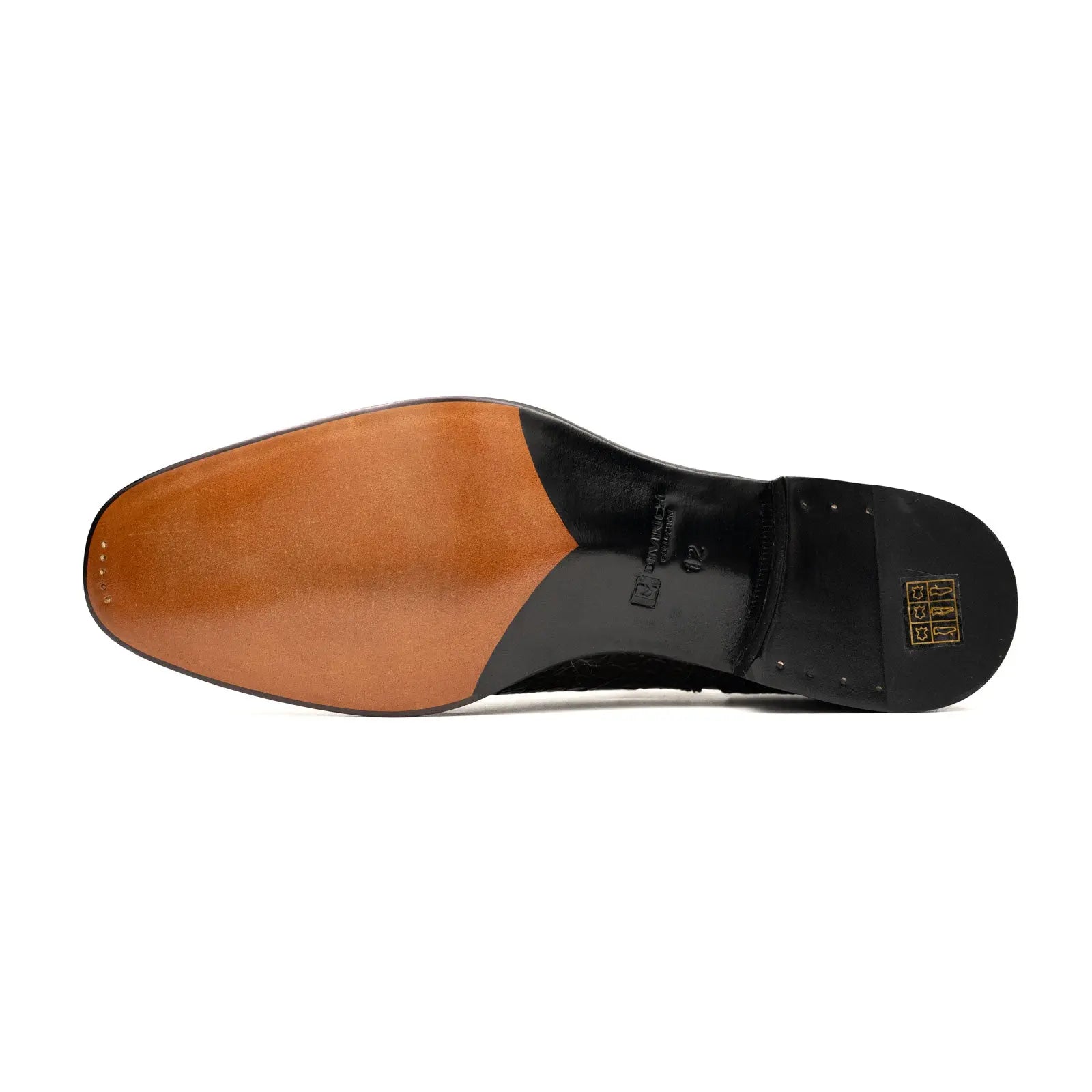 Dunkler Krokoprägierter Cap-Toe Oxford