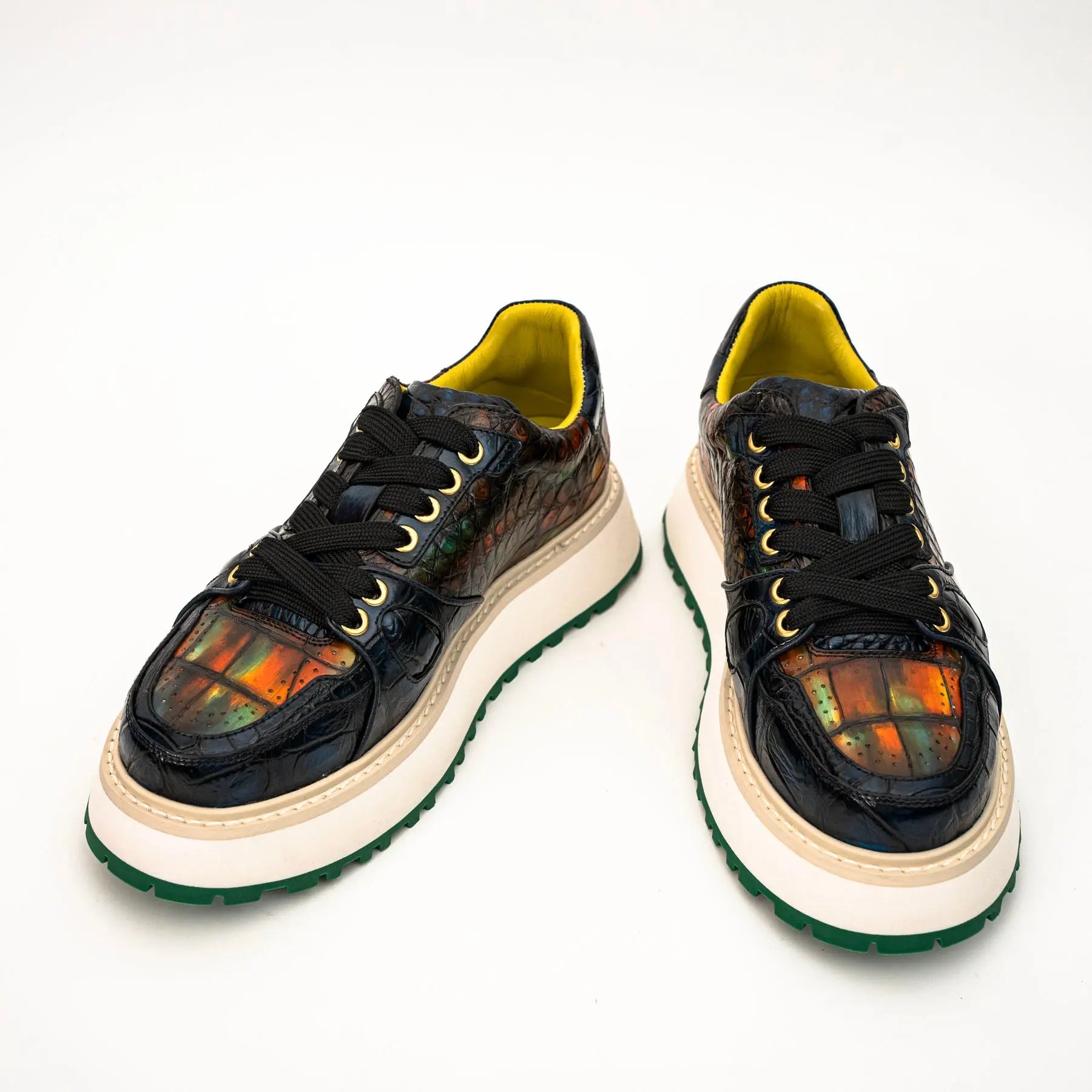 Amber Crocodile Platform Sneaker DIVINCH