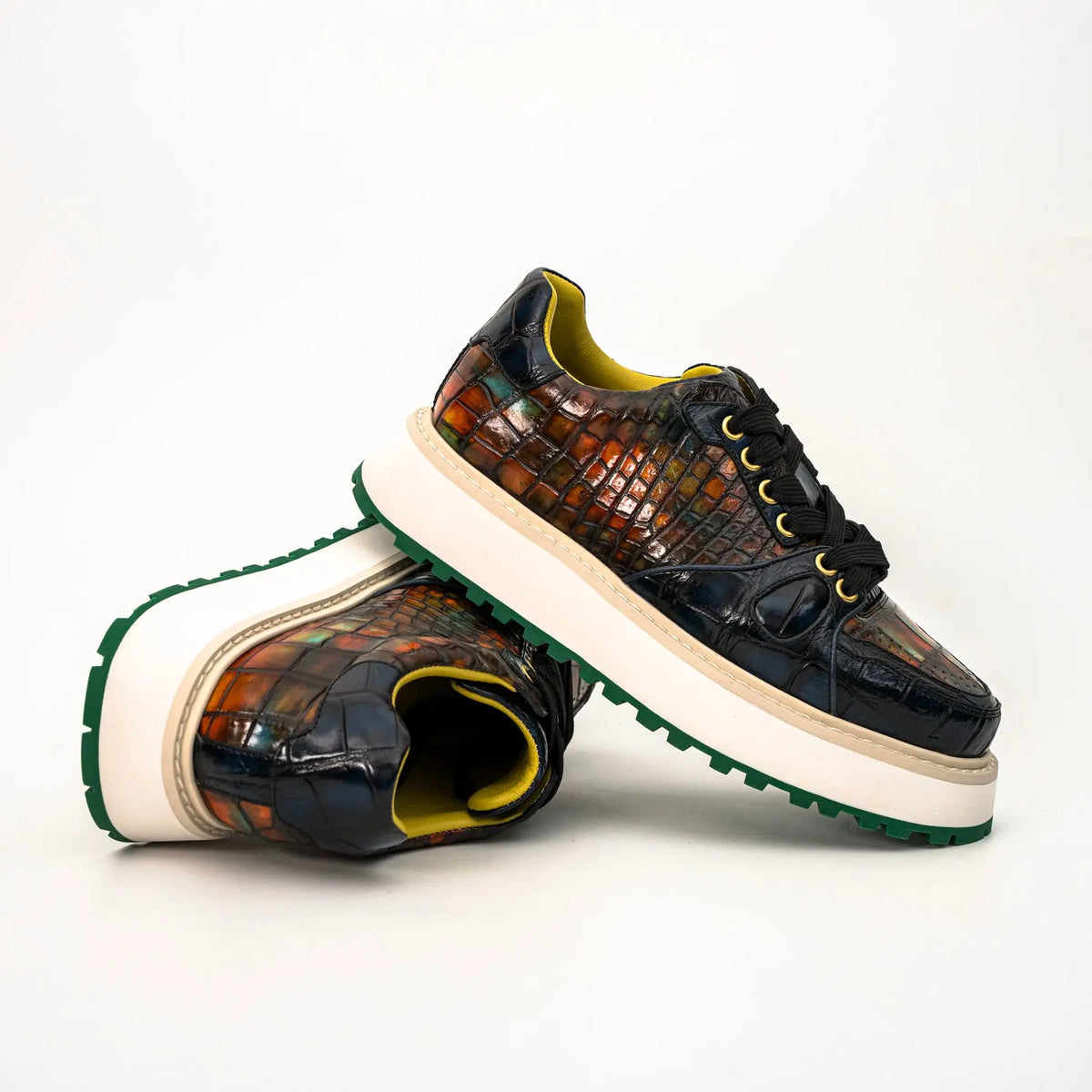 Amber Crocodile Platform Sneaker DIVINCH