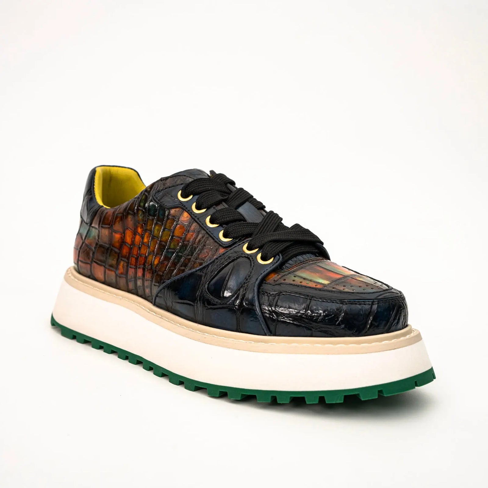 Amber Crocodile Platform Sneaker DIVINCH