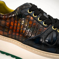 Amber Crocodile Platform Sneaker DIVINCH