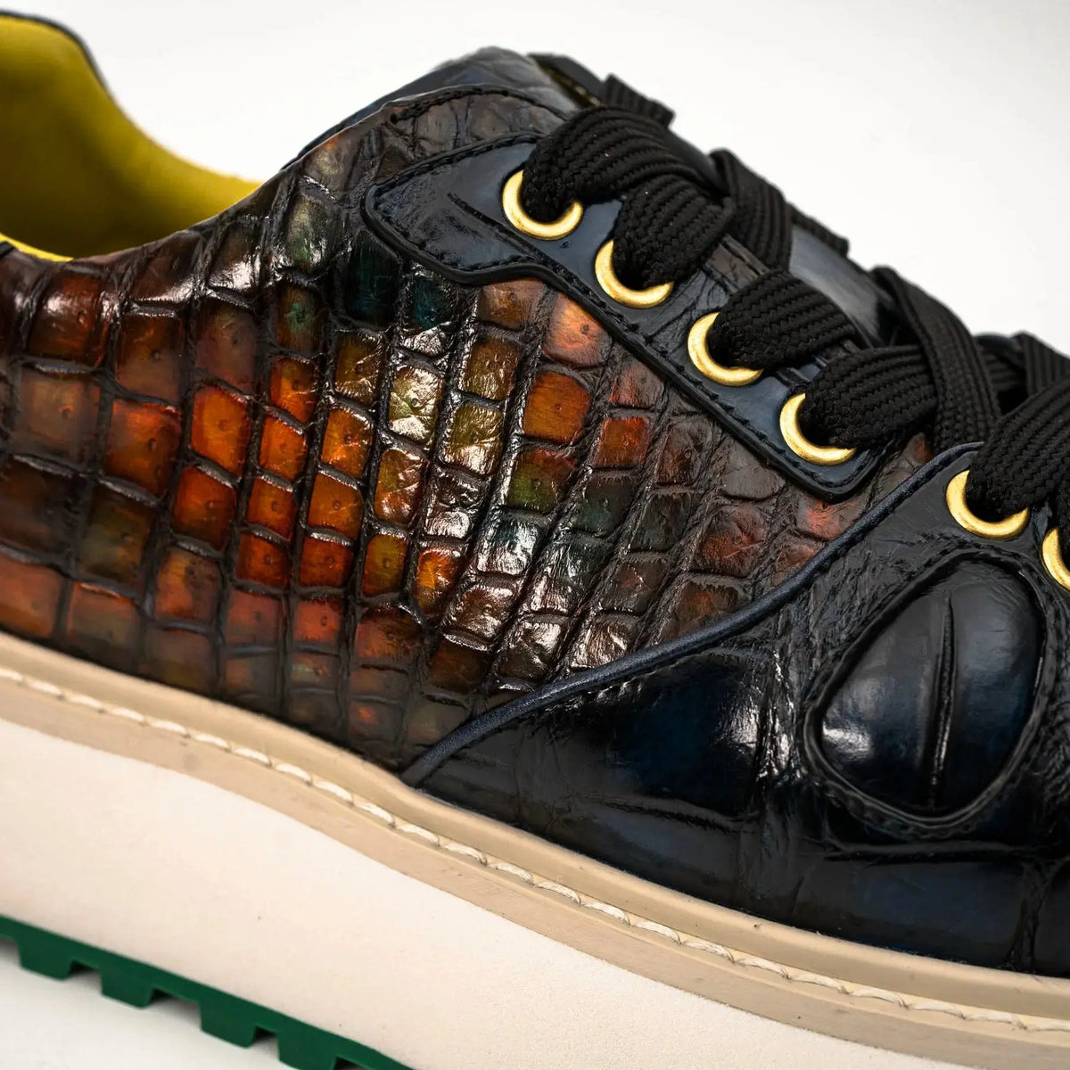 Amber Crocodile Platform Sneaker DIVINCH