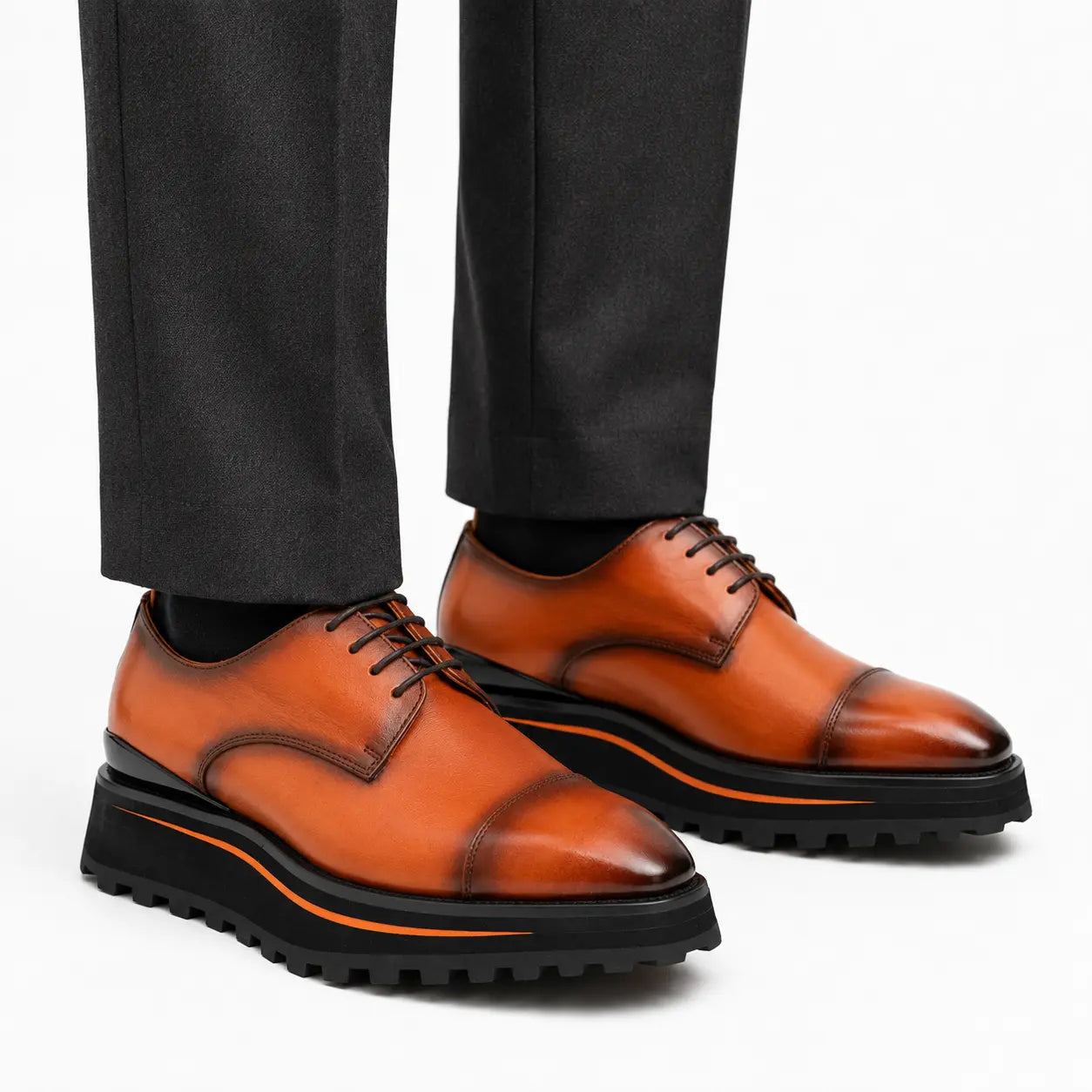 Amber Lug Sole Cap-Toe Derby