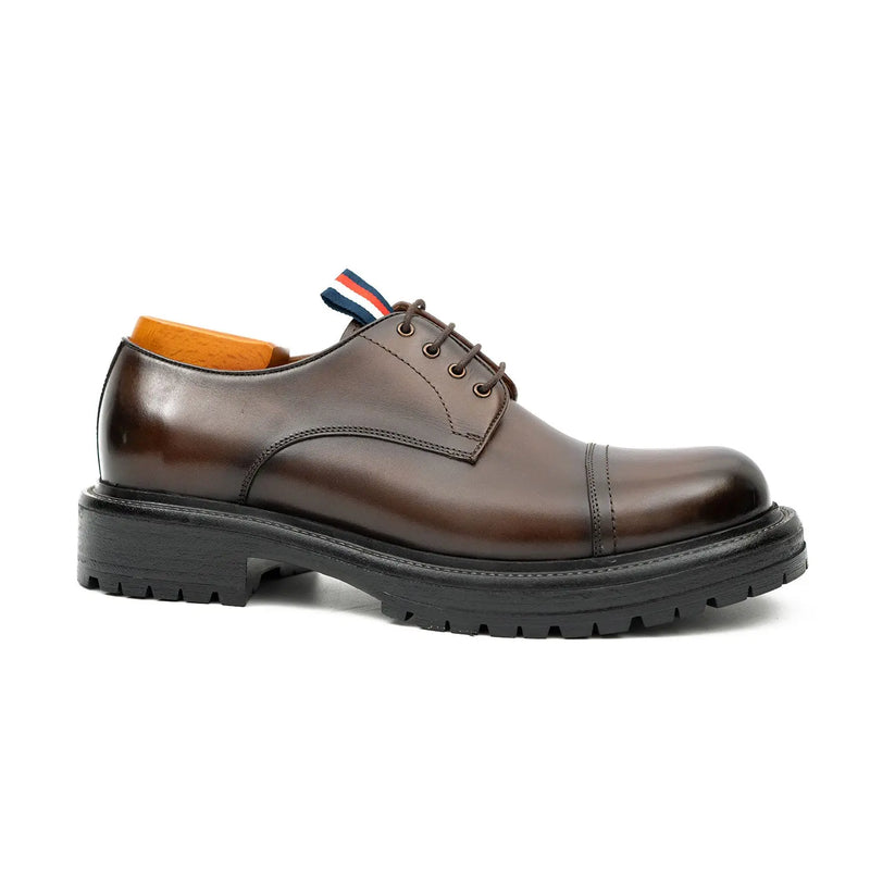 Big Cap Toe Derby shoes Wine red