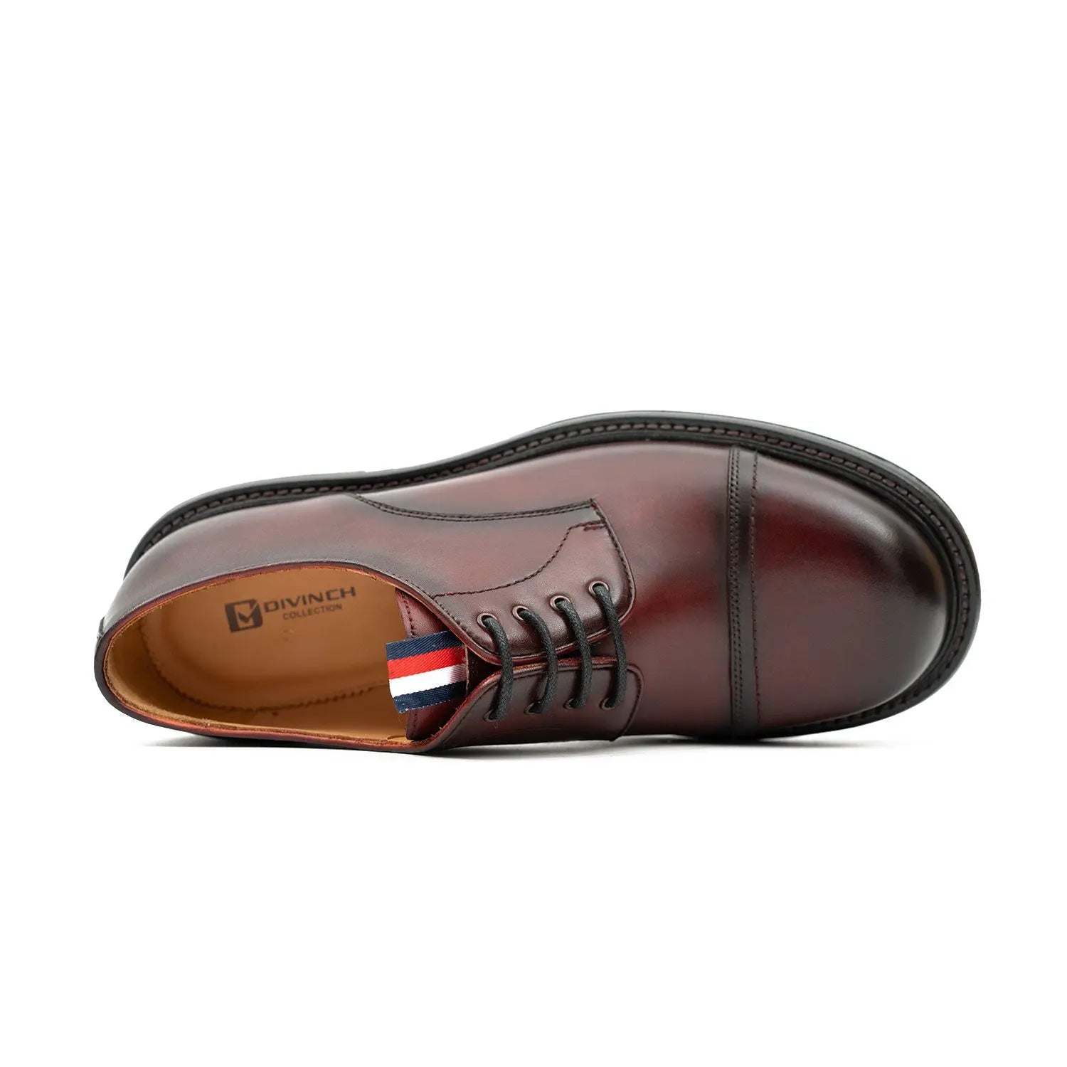 Big Cap Toe Derby shoes Wine red DIVINCH