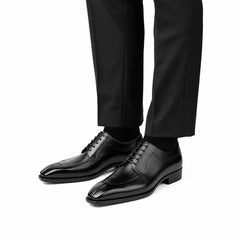 Black Apron-Toe Derby