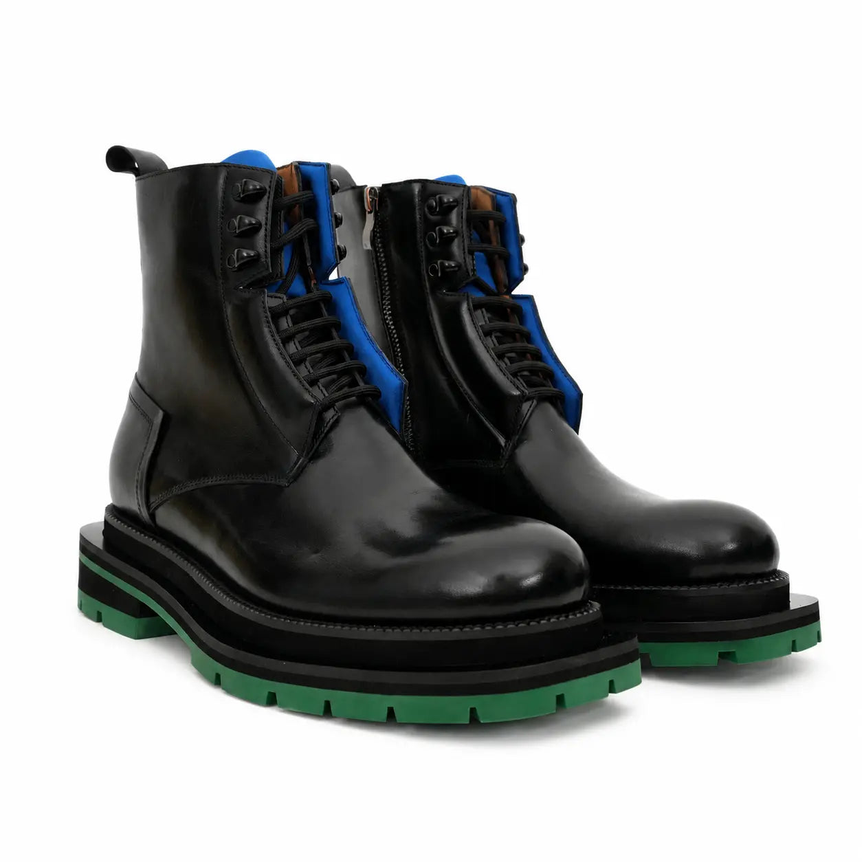 Black Blue Green Platform Boot DIVINCH