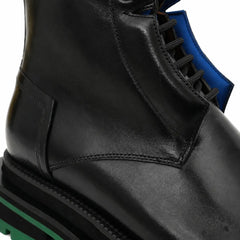 Black Blue Green Platform Boot DIVINCH