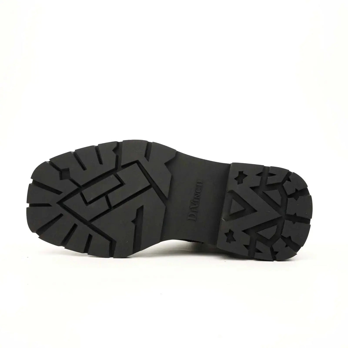 Black Blue Lug Sole Leather Boots DIVINCH