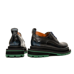 DIVINCH 8222KC-L black patent derby shoes rear and side view