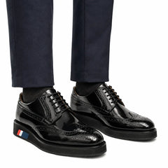 Black Brogue Derby with Black Sole