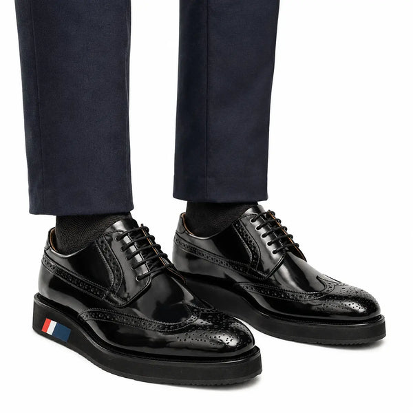 Zapatos Derby de plataforma con puntera brogue