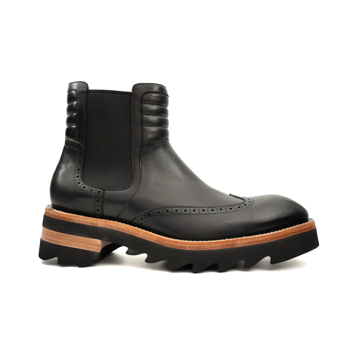 Men's Embossed Leather Derby Shoes with Chunky Sole