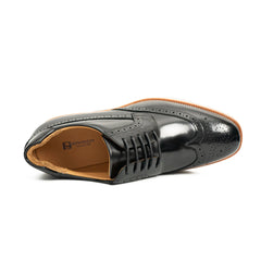 Black Brogues with Colorful Striped Sole Divinch
