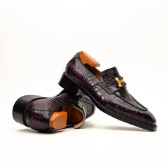 Black Burgundy Crocodile Bit Loafer DIVINCH