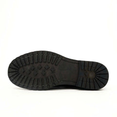 Black Calf Leather Combat Boots DIVINCH