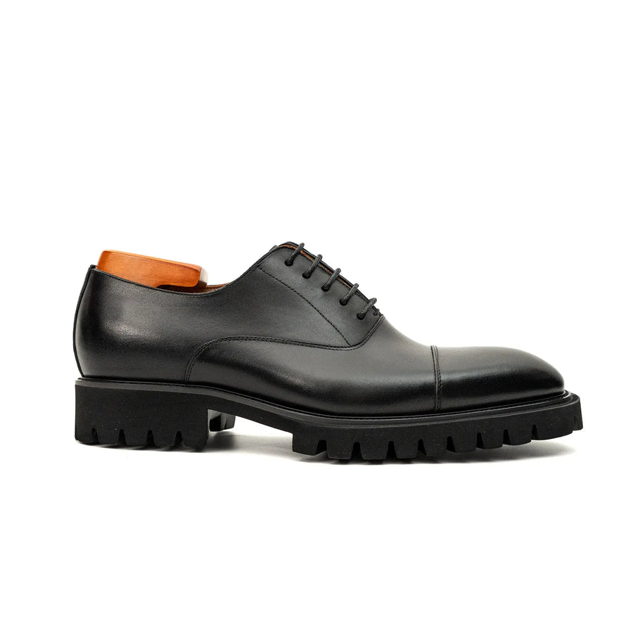 Black Calf Lug-Sole Oxford DIVINCH