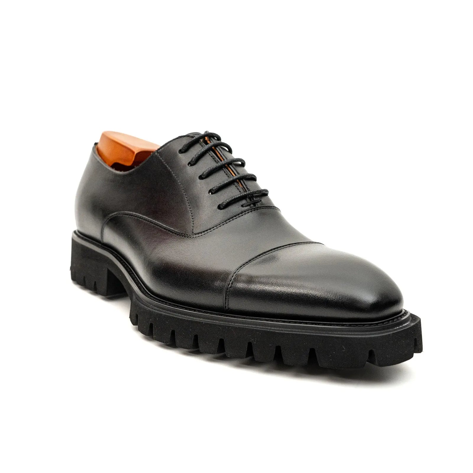 Black Calf Lug-Sole Oxford DIVINCH
