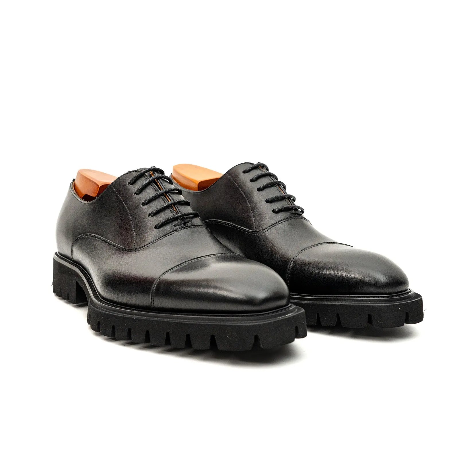 Black Calf Lug-Sole Oxford DIVINCH