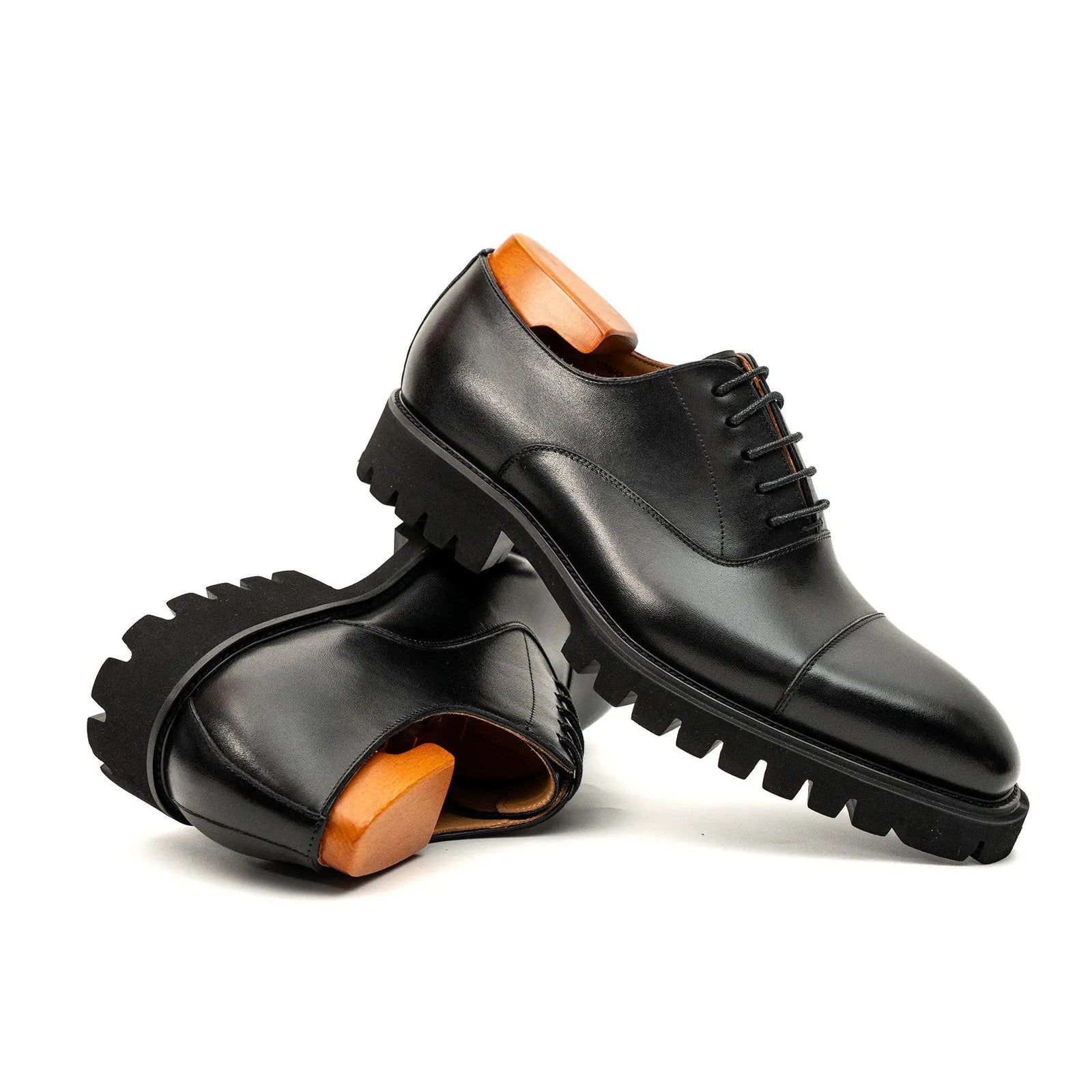 Black Calf Lug-Sole Oxford DIVINCH