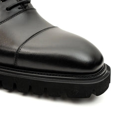 Black Calf Lug-Sole Oxford DIVINCH