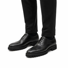 Black Calf Lug-Sole Oxford DIVINCH