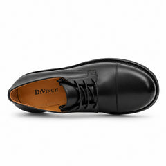 DIVINCH 6501B black calfskin cap-toe Derby shoes - 07 top
