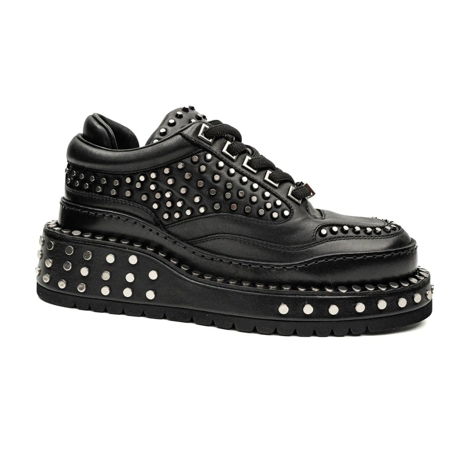 Sneakers Platform Nere con Borchie Pesanti