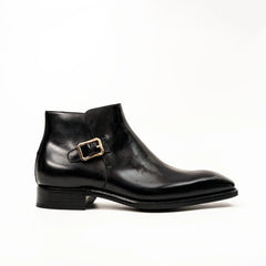Black Calfskin Monk Strap Boot DIVINCH