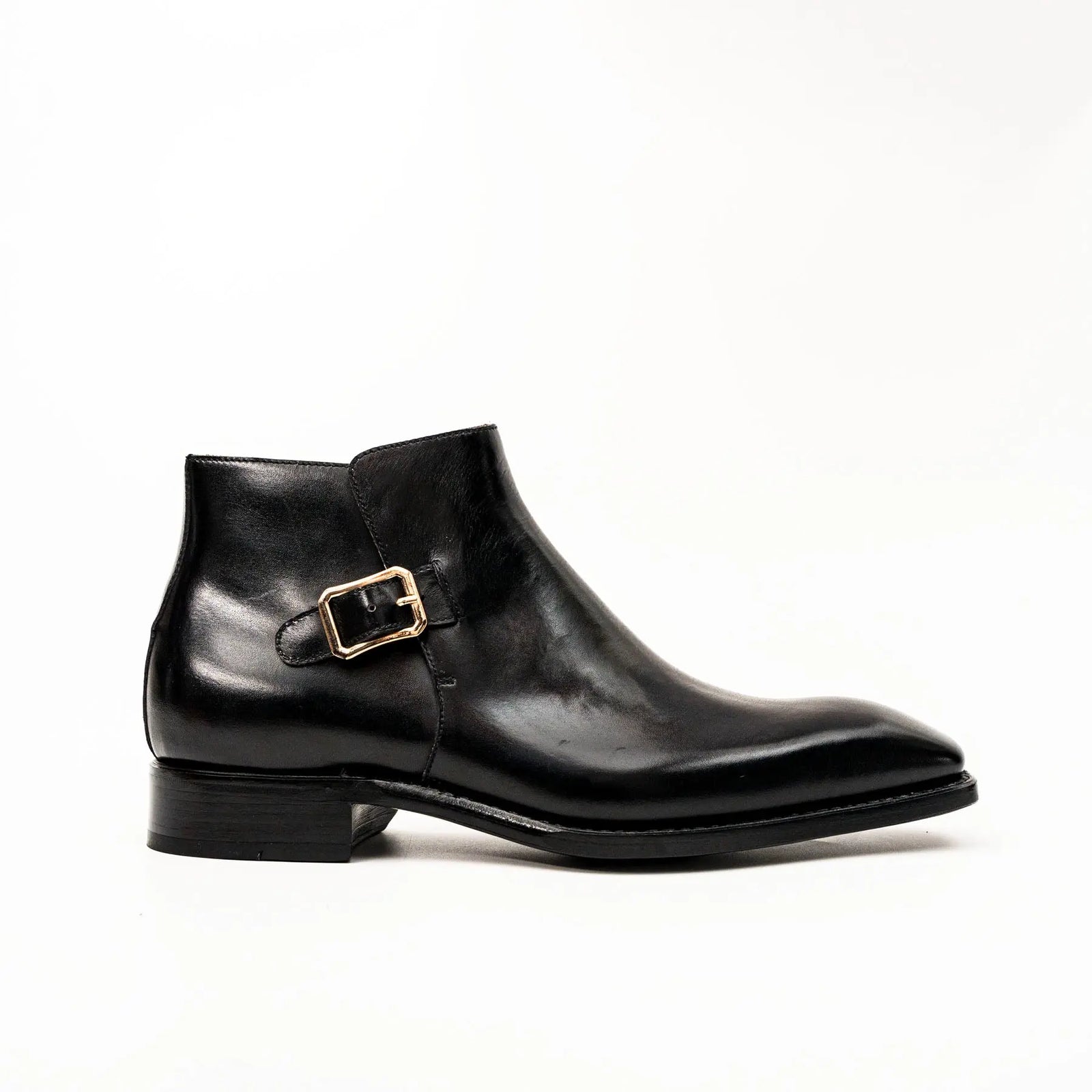 Black Calfskin Monk Strap Boot DIVINCH