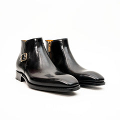 Black Calfskin Monk Strap Boot DIVINCH