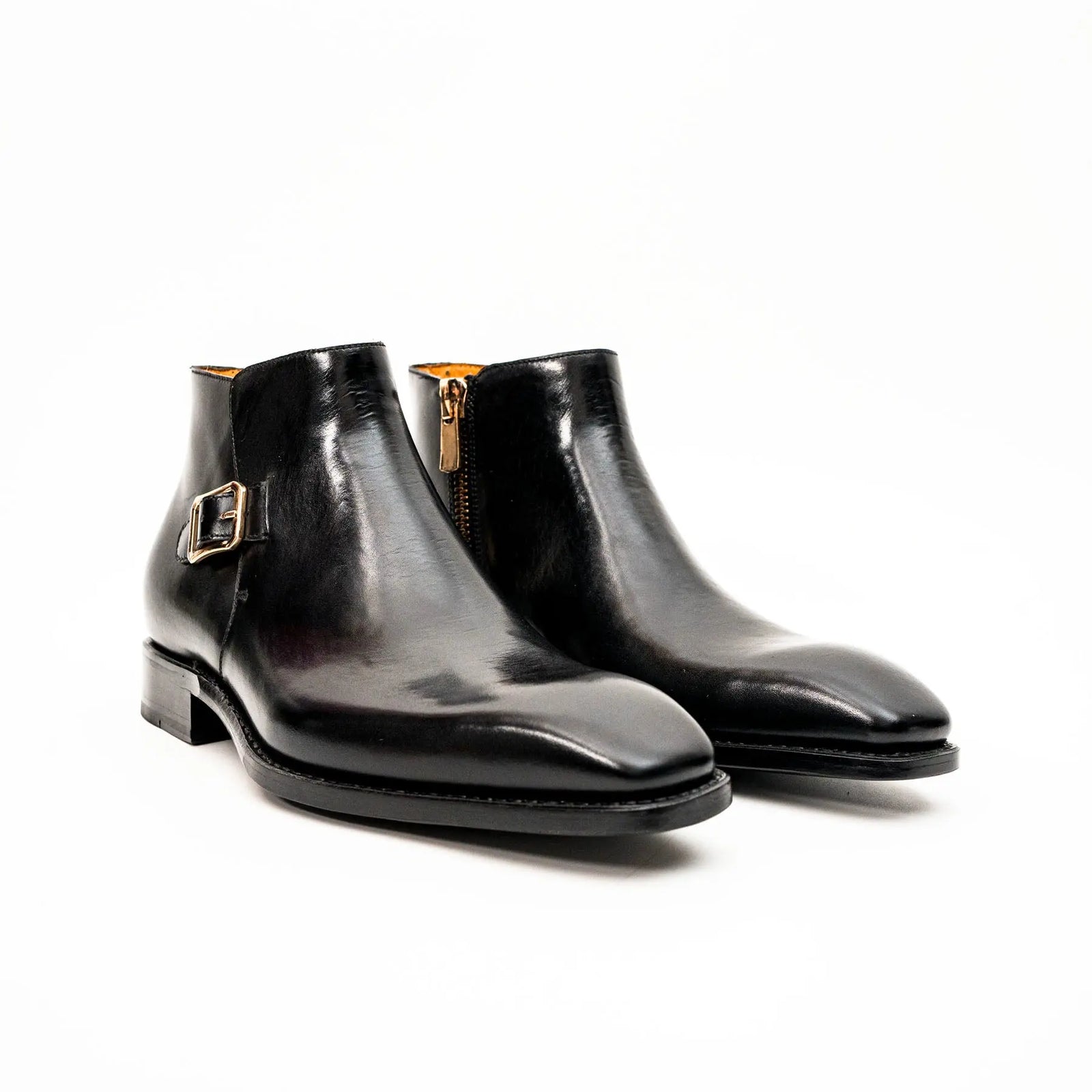 Black Calfskin Monk Strap Boot DIVINCH